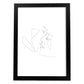 Posters de dibujos y bocetos a una linea. Lámina nordica de Beso de amor.-Artwork-Nacnic-A4-Marco Negro-Nacnic Estudio SL