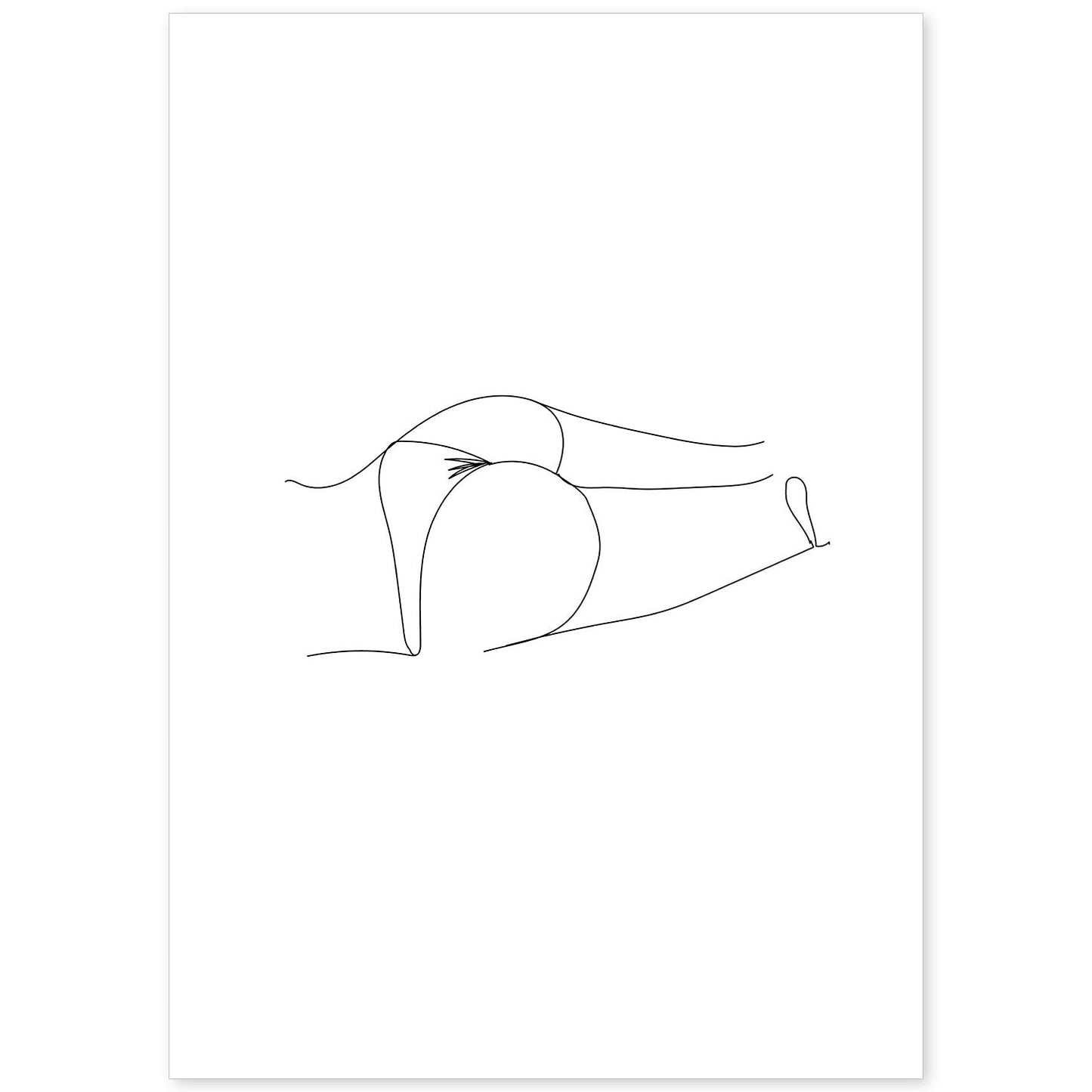 Posters de dibujos y bocetos a una linea. Lámina nordica de Cuerpo mujer, culo.-Artwork-Nacnic-A4-Sin marco-Nacnic Estudio SL