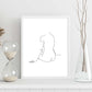 Posters de dibujos y bocetos a una linea. Lámina nordica de Cuerpo mujer, espalda 2.-Artwork-Nacnic-Nacnic Estudio SL