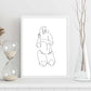 Posters de dibujos y bocetos a una linea. Lámina nordica de Cuerpo mujer, frontal.-Artwork-Nacnic-Nacnic Estudio SL