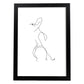 Posters de dibujos y bocetos a una linea. Lámina nordica de Cuerpo mujer, lateral.-Artwork-Nacnic-A4-Marco Negro-Nacnic Estudio SL