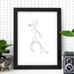 Posters de dibujos y bocetos a una linea. Lámina nordica de Cuerpo mujer, lateral.-Artwork-Nacnic-Nacnic Estudio SL