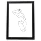 Posters de dibujos y bocetos a una linea. Lámina nordica de Cuerpo mujer, pecho.-Artwork-Nacnic-A4-Marco Negro-Nacnic Estudio SL