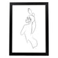 Posters de dibujos y bocetos a una linea. Lámina nordica de Cuerpo mujer.-Artwork-Nacnic-A4-Marco Negro-Nacnic Estudio SL