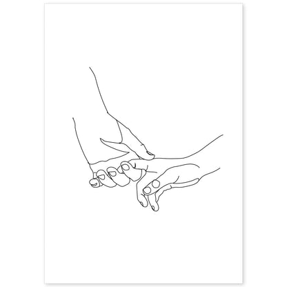 Posters de dibujos y bocetos a una linea. Lámina nordica de De la mano.-Artwork-Nacnic-A4-Sin marco-Nacnic Estudio SL