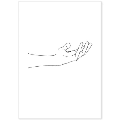 Posters de dibujos y bocetos a una linea. Lámina nordica de Mano.-Artwork-Nacnic-A4-Sin marco-Nacnic Estudio SL