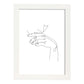 Posters de dibujos y bocetos a una linea. Lámina nordica de Mujer soñadora.-Artwork-Nacnic-A4-Marco Blanco-Nacnic Estudio SL