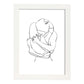 Posters de dibujos y bocetos a una linea. Lámina nordica de Pareja abrazo.-Artwork-Nacnic-A3-Marco Blanco-Nacnic Estudio SL