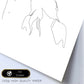 Posters de dibujos y bocetos a una linea. Lámina nordica de Pareja apoyandose.-Artwork-Nacnic-Nacnic Estudio SL