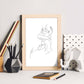 Posters de dibujos y bocetos a una linea. Lámina nordica de Pareja besandose.-Artwork-Nacnic-Nacnic Estudio SL