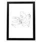 Posters de dibujos y bocetos a una linea. Lámina nordica de Pareja beso en los labios.-Artwork-Nacnic-A3-Marco Negro-Nacnic Estudio SL
