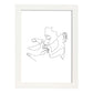 Posters de dibujos y bocetos a una linea. Lámina nordica de Pareja beso en los labios.-Artwork-Nacnic-A4-Marco Blanco-Nacnic Estudio SL