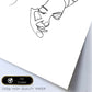 Posters de dibujos y bocetos a una linea. Lámina nordica de Pareja beso romantico.-Artwork-Nacnic-Nacnic Estudio SL