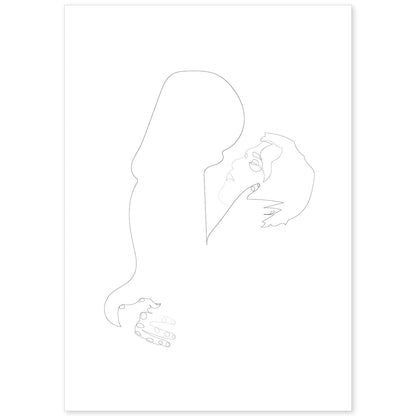 Posters de dibujos y bocetos a una linea. Lámina nordica de Pareja sensual.-Artwork-Nacnic-A4-Sin marco-Nacnic Estudio SL
