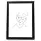 Posters de dibujos y bocetos a una linea. Lámina nordica de Rostro masculino 2.-Artwork-Nacnic-A4-Marco Negro-Nacnic Estudio SL
