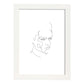 Posters de dibujos y bocetos a una linea. Lámina nordica de Rostro masculino 3.-Artwork-Nacnic-A4-Marco Blanco-Nacnic Estudio SL