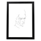 Posters de dibujos y bocetos a una linea. Lámina nordica de Rostro masculino 3.-Artwork-Nacnic-A4-Marco Negro-Nacnic Estudio SL