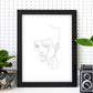 Posters de dibujos y bocetos a una linea. Lámina nordica de Rostro masculino 4.-Artwork-Nacnic-Nacnic Estudio SL
