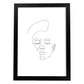 Posters de dibujos y bocetos a una linea. Lámina nordica de Rostro masculino 7.-Artwork-Nacnic-A3-Marco Negro-Nacnic Estudio SL