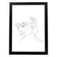 Posters de dibujos y bocetos a una linea. Lámina nordica de Rostro masculino 8.-Artwork-Nacnic-A4-Marco Negro-Nacnic Estudio SL