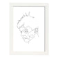 Posters de dibujos y bocetos a una linea. Lámina nordica de Rostro masculino 9.-Artwork-Nacnic-A4-Marco Blanco-Nacnic Estudio SL