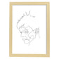 Posters de dibujos y bocetos a una linea. Lámina nordica de Rostro masculino 9.-Artwork-Nacnic-A4-Marco Madera clara-Nacnic Estudio SL