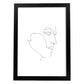 Posters de dibujos y bocetos a una linea. Lámina nordica de Rostro masculino.-Artwork-Nacnic-A4-Marco Negro-Nacnic Estudio SL