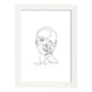 Posters de dibujos y bocetos a una linea. Lámina nordica de Rostro mujer 10.-Artwork-Nacnic-A4-Marco Blanco-Nacnic Estudio SL