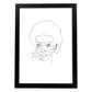Posters de dibujos y bocetos a una linea. Lámina nordica de Rostro mujer 12.-Artwork-Nacnic-A3-Marco Negro-Nacnic Estudio SL