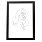 Posters de dibujos y bocetos a una linea. Lámina nordica de Rostro mujer 13.-Artwork-Nacnic-A3-Marco Negro-Nacnic Estudio SL