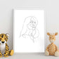 Posters de dibujos y bocetos a una linea. Lámina nordica de Rostro mujer 13.-Artwork-Nacnic-Nacnic Estudio SL