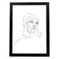 Posters de dibujos y bocetos a una linea. Lámina nordica de Rostro mujer 15.-Artwork-Nacnic-A3-Marco Negro-Nacnic Estudio SL