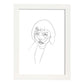 Posters de dibujos y bocetos a una linea. Lámina nordica de Rostro mujer 16.-Artwork-Nacnic-A3-Marco Blanco-Nacnic Estudio SL