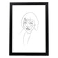 Posters de dibujos y bocetos a una linea. Lámina nordica de Rostro mujer 16.-Artwork-Nacnic-A3-Marco Negro-Nacnic Estudio SL