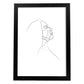 Posters de dibujos y bocetos a una linea. Lámina nordica de Rostro mujer 17.-Artwork-Nacnic-A3-Marco Negro-Nacnic Estudio SL