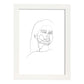 Posters de dibujos y bocetos a una linea. Lámina nordica de Rostro mujer 18.-Artwork-Nacnic-A3-Marco Blanco-Nacnic Estudio SL