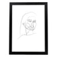 Posters de dibujos y bocetos a una linea. Lámina nordica de Rostro mujer 18.-Artwork-Nacnic-A3-Marco Negro-Nacnic Estudio SL