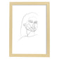 Posters de dibujos y bocetos a una linea. Lámina nordica de Rostro mujer 18.-Artwork-Nacnic-A4-Marco Madera clara-Nacnic Estudio SL