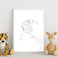 Posters de dibujos y bocetos a una linea. Lámina nordica de Rostro mujer 19.-Artwork-Nacnic-Nacnic Estudio SL