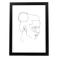 Posters de dibujos y bocetos a una linea. Lámina nordica de Rostro mujer 1.-Artwork-Nacnic-A4-Marco Negro-Nacnic Estudio SL