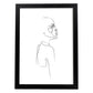 Posters de dibujos y bocetos a una linea. Lámina nordica de Rostro mujer 2.-Artwork-Nacnic-A4-Marco Negro-Nacnic Estudio SL