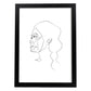 Posters de dibujos y bocetos a una linea. Lámina nordica de Rostro mujer 4.-Artwork-Nacnic-A4-Marco Negro-Nacnic Estudio SL