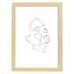 Posters de dibujos y bocetos a una linea. Lámina nordica de Rostro mujer 5.-Artwork-Nacnic-A4-Marco Madera clara-Nacnic Estudio SL