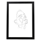 Posters de dibujos y bocetos a una linea. Lámina nordica de Rostro mujer 5.-Artwork-Nacnic-A4-Marco Negro-Nacnic Estudio SL