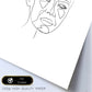 Posters de dibujos y bocetos a una linea. Lámina nordica de Rostro mujer 8.-Artwork-Nacnic-Nacnic Estudio SL
