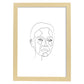 Posters de dibujos y bocetos a una linea. Lámina nordica de Rostro mujer 8.-Artwork-Nacnic-A3-Marco Madera clara-Nacnic Estudio SL