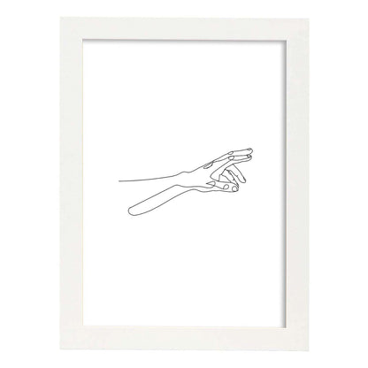 Posters de dibujos y bocetos a una linea. Lámina nordica de Señalando.-Artwork-Nacnic-A4-Marco Blanco-Nacnic Estudio SL