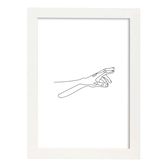 Posters de dibujos y bocetos a una linea. Lámina nordica de Señalando.-Artwork-Nacnic-A4-Marco Blanco-Nacnic Estudio SL