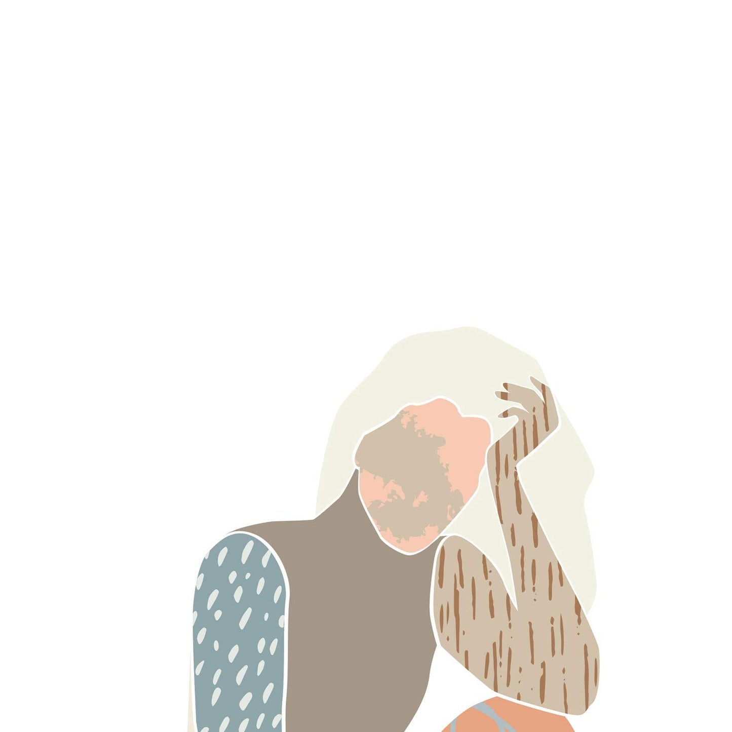 Posters de figuras femeninas tonos pastel y estilo nordico. Mujeres posando. Boceto ilustracion mujer.-Artwork-Nacnic-Nacnic Estudio SL