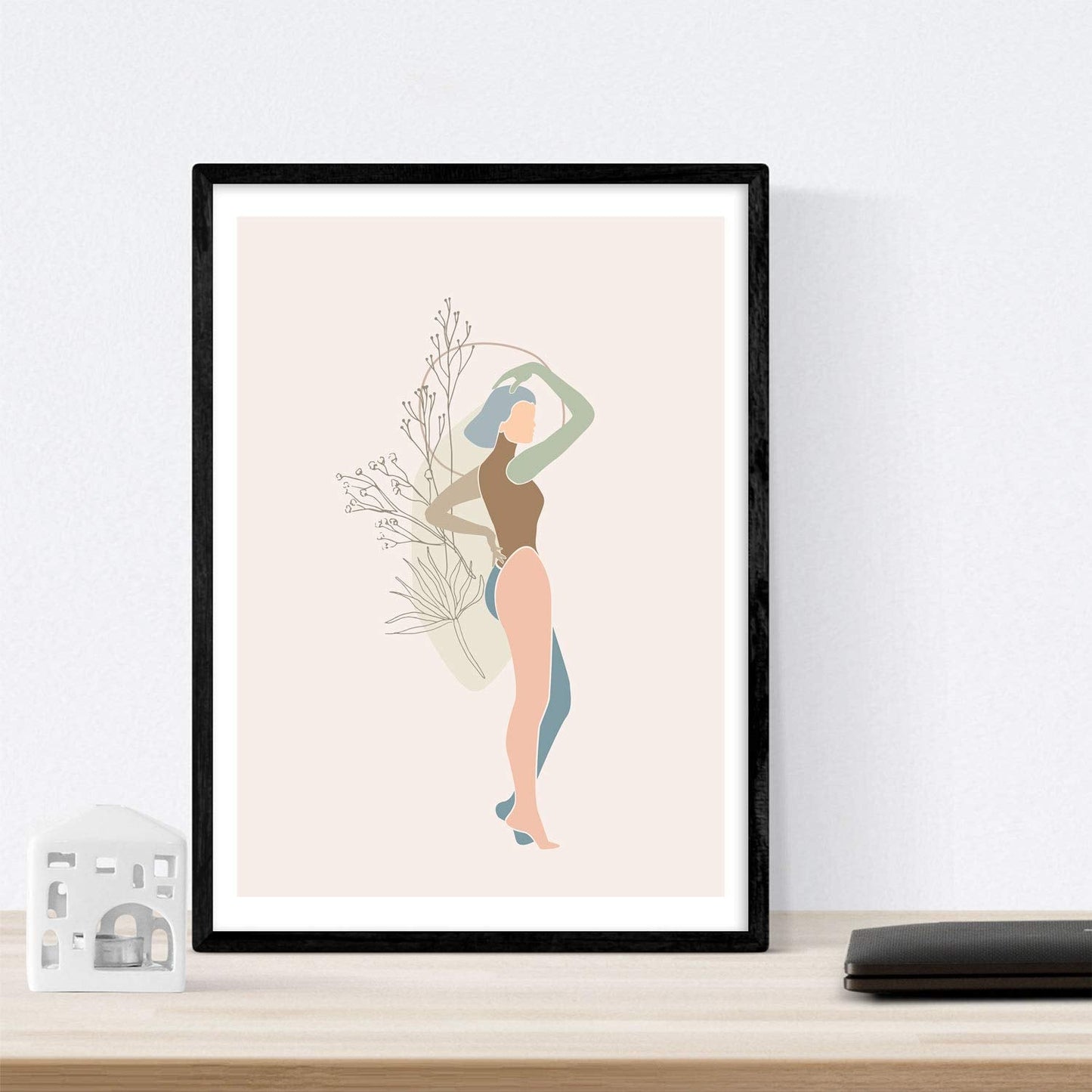 Posters de figuras femeninas tonos pastel. Mujeres posando. Boceto ilustracion mujer.-Artwork-Nacnic-Nacnic Estudio SL